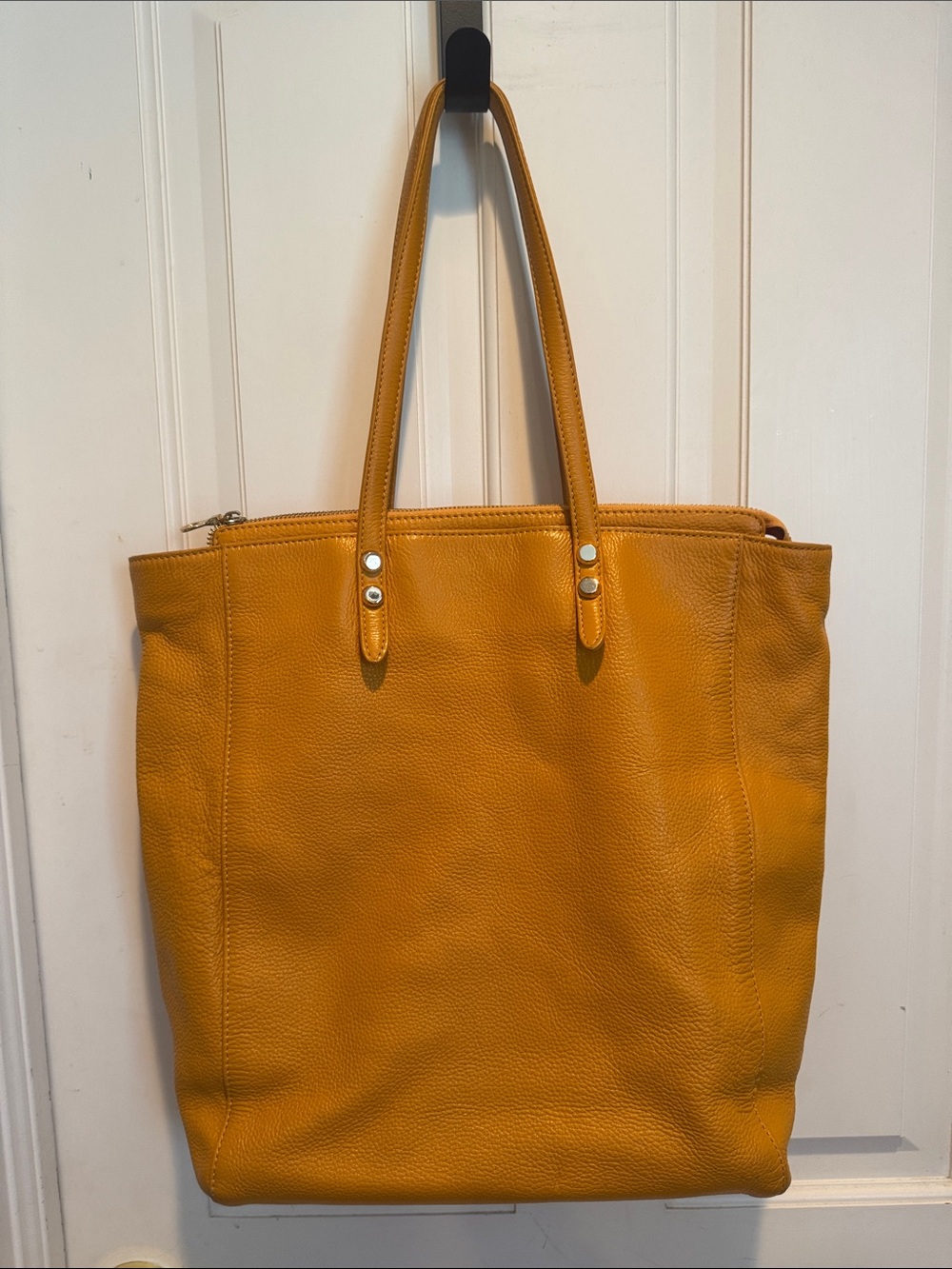 Christopher Kon yellow leather bag with purple lining - Picture 4 of 14